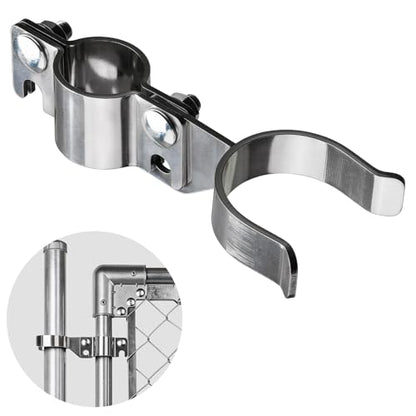 Heavy Duty Stainless Steel 1-3/8" x 1-7/8" Chain Link Fence Gate Fork Latch with Hole for Padlock（Fit 1 3/8" Gate Frame） 1Pack - size: 1-3/8''x1-7/8''-1P