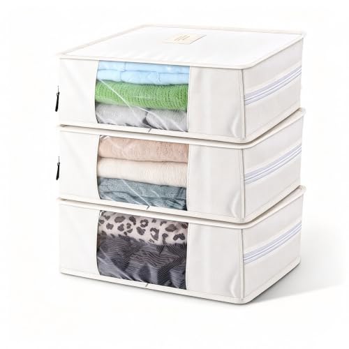 3 Pcs Cotton Sweater Storage Bags 20 Inch for Cashmere - size: 20 inch