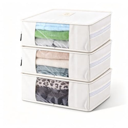 3 Pcs Cotton Sweater Storage Bags 20 Inch for Cashmere - size: 20 inch