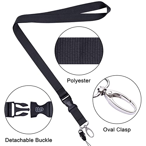 Wisdompro Office Lanyard, 5 Pack 23 inch Neck Strap Lanyards - Black - color: 5pack Black