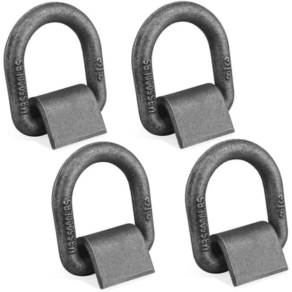 4 Pack Heavy Duty Weld On D-Ring for Trailer 3/8 Inch 3000 LBS. | Weld On D-Ring for Trailer 3/8 Inch Max Break Strength 3000 LBS,Stake Pocket D Rings Truck Tie Down Anchor - size: 3/8 inch