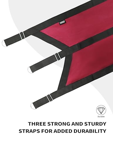 Harrison Howard Long-Lasting Fabric Home Barn Use Sturdy Spring Hooks and D-Rings Adjustable Straps Aisle Stall Guard Red