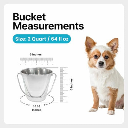Half Gallon Stainless Steel Bucket - Flat-Side Metal Bucket 2 Quart - size: 2 Quart