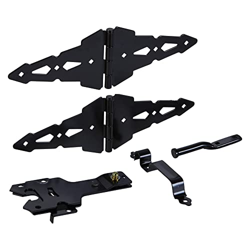 National Hardware N109-306 V8420 Deluxe Strap Hinge Gate Kit in Black (Pack of 5) - size: (Pack of 5)