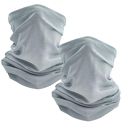 TICONN Neck Gaiter for Men Women, Cooling Bandana Face Mask Cover Gator - color: Chiseled Stone-2pk, style: Quick Dry