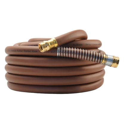 Guitrees Garden Hose 50FT x 3/4", Heavy Duty Rubber Hose, Water Hose with Five Layered Braiding, Male to Female Fittings, 1000PSI Burst, 300PSI Working (Brown) - color: Brown, size: 3/4 50FT Male to Female