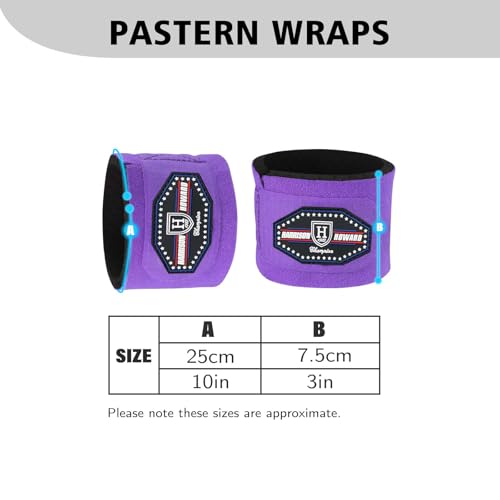 Harrison Howard Long-Lasting Shock-Absorbent Breathable Impact Protection Pastern Wraps for Horse Sold in Pairs-Purple - color: Purple