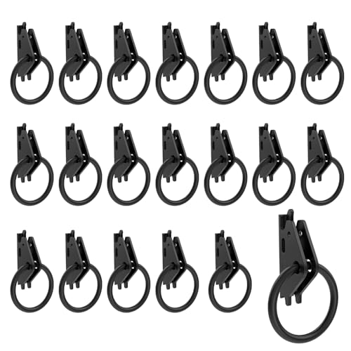 20 Pack E-Track O Rings, Steel E Track Tie Down Anchors Secure for Cargo Trailers Flatbeds Pickup Trucks (Black) - size: 20pcs black o rings
