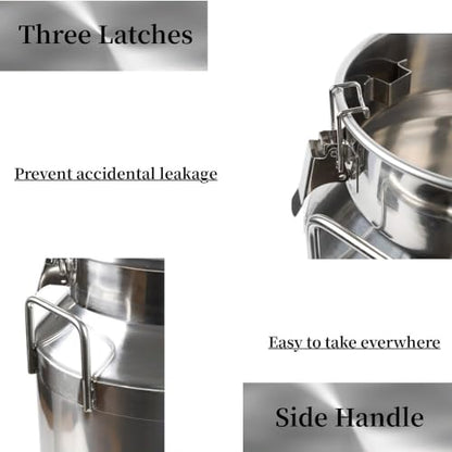 Stainless Steel Milk Bucket with Spigot, 20L/5.25Gallon 201 Steel Milk Buckets with Lid SS Milk Can Large Milk Jug Liquid Container, Airtight Design, Keep Food Dry and Fresh - size: 20L/5.25Gallon, w/Spigot