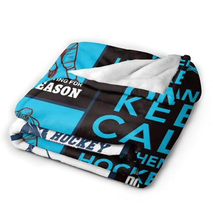 Super Soft Warm Ice Hockey Fleece Throw Blanket - Cozy Fluffy Plush Stuff Lightweight Flannel Gifts for Kids & Adults - 60"X50" - color: Hockey, size: 60"x50"