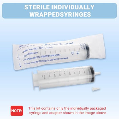 1000ml Large Syringe, Epoxy Plastic Syringes for Liquids with Tip Adapter | Large Syringe for Scientific Labs, Measuring, Watering, Refilling, Filtration, Plants, Multiple Uses, Individually Sealed - style: 1000 ML