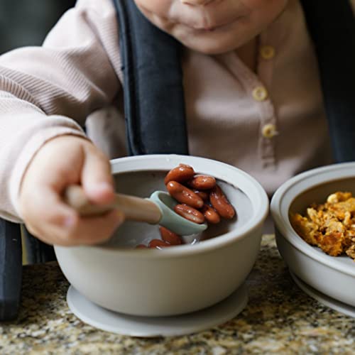 | Silicone Assist Plate and Assist Bowl Combo Pack for Toddler and Baby | Suction Bowl and Plate| Baby-Led Feeding (Citadel) - color: Citadel