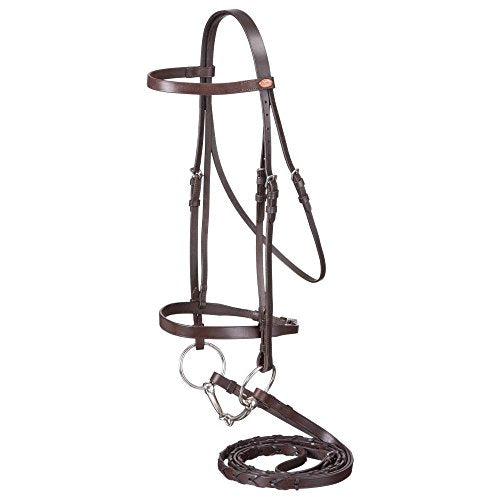 Silver Fox Laced Rein Snaffle Bridle - color: Brown, size: Full