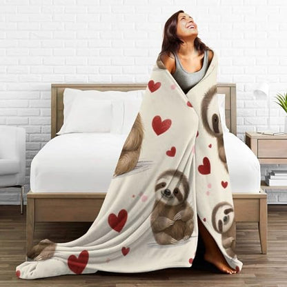 Sloth Blanket, Soft Plush Fleece Animal Throw Blanket - Cozy Warm Stuff Blankets Bedding Sloth Gifts for Women Girls Kids Adults 50"X60" - color: Sloth, size: 60"x50"