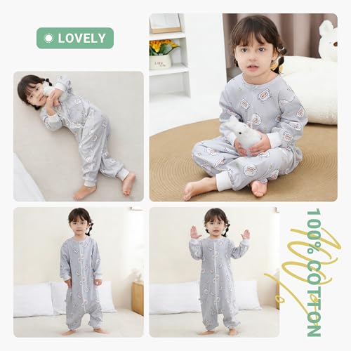 MICHLEY Baby Sleeping Sack with Legs Cotton Long Sleeve Toddler Wearable Blanket Sleeping Bag 6 Months-6 Years - color: Sheep, size: 18-30 Months
