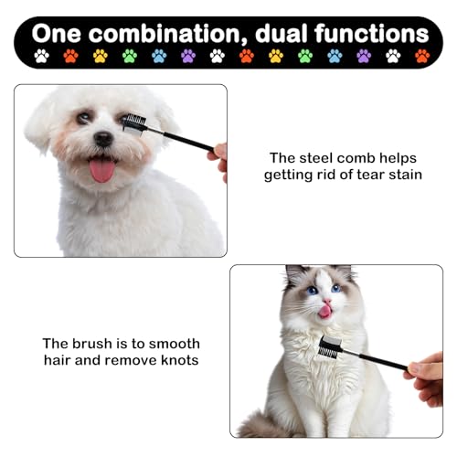 Lice Comb, 12 Pcs Dandruff Combs, Hair Double Sided Fine Tooth Combs with Metal Teeth, Stainless Steel Louse and Nit combs, Dematting Comb for Dogs Cats for Small, Medium & Large Pets