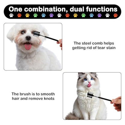 Lice Comb, 12 Pcs Dandruff Combs, Hair Double Sided Fine Tooth Combs with Metal Teeth, Stainless Steel Louse and Nit combs, Dematting Comb for Dogs Cats for Small, Medium & Large Pets