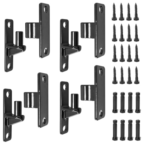 Heavy Duty 304 Stainless Steel Wall Mount Gate Hinges, 4-Pair with 5/8" Hinge Pin, 600LB Capacity for Farm, Metal & Wooden Gates, Wall & Post Mount (Screws & Anchors Included)