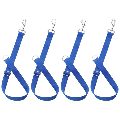 4Pcs Horse Bucket Strap Hangers Nylon Straps Hanging Feed Tack - color: Blue
