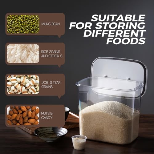 Rice Container 20-25 Lbs - Airtight with Measuring Cup, PET BPA-FREE
