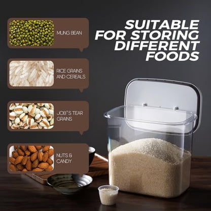 Rice Container 20-25 Lbs - Airtight with Measuring Cup, PET BPA-FREE