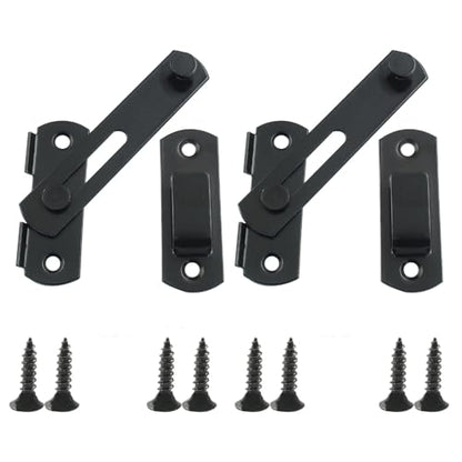 Waziaqoc Barn Door Latches, 3.93 x 2.75 Inch, Black, 2 PCS - size: 3.93 x 2.75 Inch