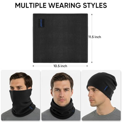 TICONN Neck Gaiter for Men Women, Cooling Bandana Face Mask Cover Gator - color: Black-2pk, style: Fleece