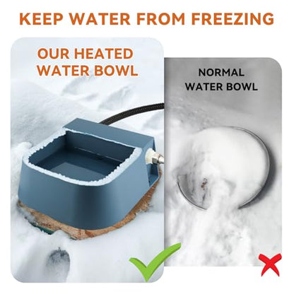 NAMSAN Automatic Water Dispenser for Dogs, Heated Watering Trough Outdoor Cat Feeder, Water Bowl Dispenser Heater for Small to Large Pets, Wild Animals, Bird Bath Dish Water Auto-Fill