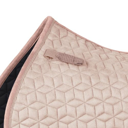 WeatherBeeta Suede Elite Air-Tec Jump Shaped Saddle Pad - color: Rose Quartz, size: L