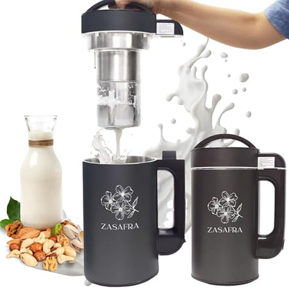 8-in-1 Nut Milk Maker Machine, 50oz/1.5L Almond Milk Maker with Built-In Strainer (No Mesh Bags), Stainless Steel Blender for Vegan Oat, Soy, Cashew & Pistachio Milk, Soups & Smoothies