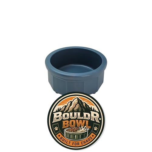 Pet Crock Bowl – Thick Durable Plastic Non-Tip Food & Water Dish for Small Dogs, Cats, Birds, Lizards & Other Small Animals – Indoor/Outdoor – Chew Resistant, Easy Clean (Blue, .5 Cup (4oz)) - color: Blue, size: .5 Cup (4oz)
