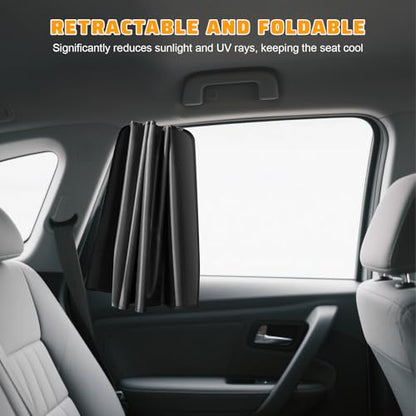 4 PCS Car Side Window Sun Shades, Heat Insulation Auto Windows Shades Privacy Protection Curtain with Magnets, UV Rays Blocker Window Cover for Most Vehicles, Car Accessories (Black) - color: Black