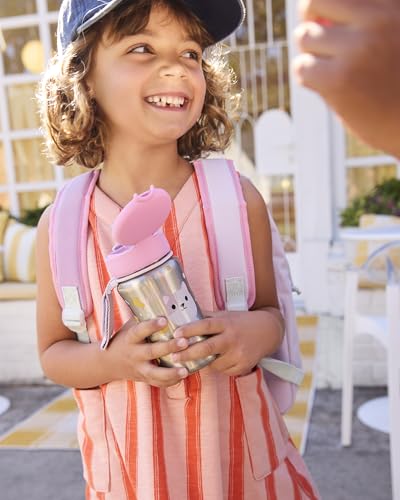 Skip Hop Toddler Sippy Cup with Straw, BPA-Free, Holds 12 oz. Stainless Steel Straw Bottle, Besties Squad, Cat - color: Besties Squad Cat