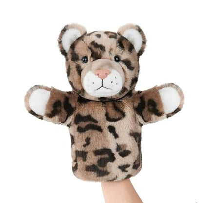 Puppet for Kids Gift for Boys Girls Interactive Role Play Animal Hand Toy Stuffed Plush Wild Animal Safari Educational Tool Leopard - color: Leopard