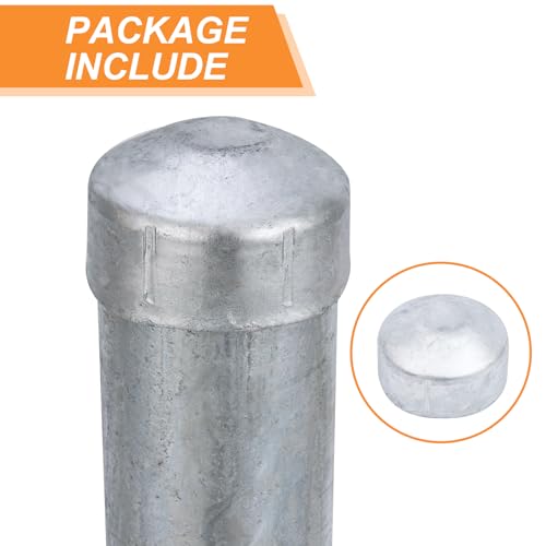 Fence Post Extender 2-3/8" OD 12" Height Heavy Duty Hot-Dip Galvanized Steel with Fence Bracket, Screws & Caps (2 Pack) - size: 12in Fence Post Extension