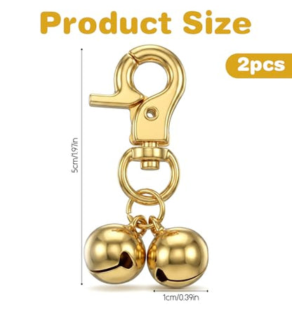 2 Pcs Dog Collar Bell, Bell for Dog Collar with Heavy Duty Snap Clips