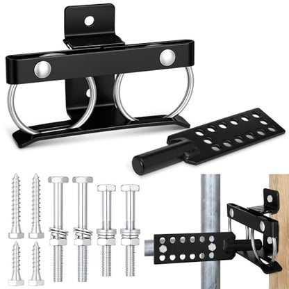 2 Way Electric Fence Gate Latch Universal Strike Bar Black Steel