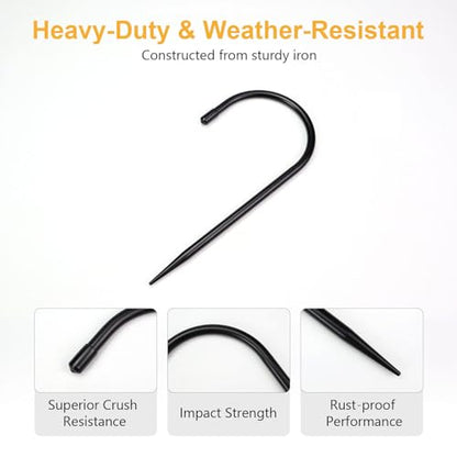 Rain Gutter Downspout Extension Fixing Pin - Holds Tight in Heavy Rain & Wind|Directs Water Away from Foundation|Durable Iron Construction, Easy No-Drill Installation 4 Pack - color: Black