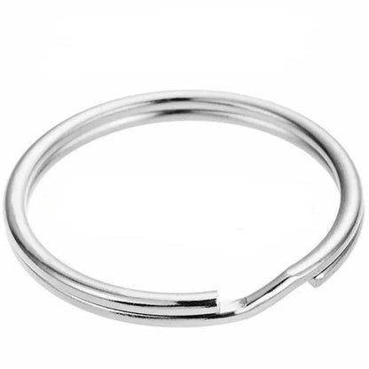 200pcs Silver Jump Ring Split Keyring Mental Connectors for Keychains, Jewelry Making, Pet Collars, Crafts 25mm - size: 25mm