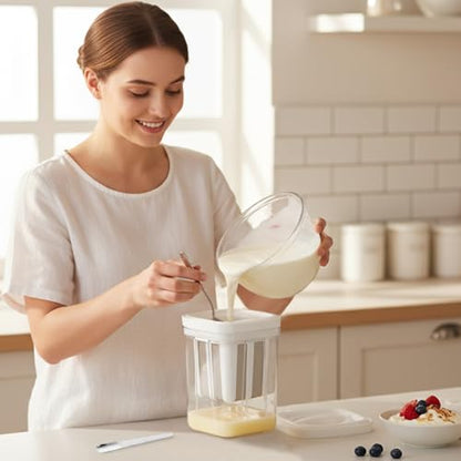 Greek Yogurt Strainer, 1.16 Quarts Whey Separator with Bag & Spoon