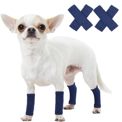 ROZKITCH 4 PCS Cat Leg Sleeve to Help Reducing Licking Scratching Elbow - color: Blue, size: S-Leg Girth: 2.04in