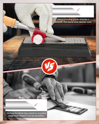 Saker Chisel Sharpening Jig, Chisel Sharpener,Wood Honing Guide - style: Red Honing Guide and Stone with ruler