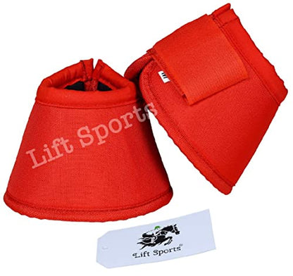 Horse Bell Boots 8 Colors Over Reach No Turn Bell Boots Wrap Tack Protection Equine (X-Large, Red)