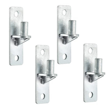 KINNAN 4 Pack Wall Mount Gate Hinges, Heavy Duty Gate Hinge for Farm Gate, Flat Back Farm Gate Hinge with 5/8" Pin, Chain Link Fence Parts, Galvanized Steel (Screws Not Included)