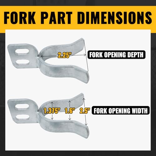 VIVIDA 1-3/8" Chain Link Fence Gate Hinge Kit, Chain Link Gate Hardware | Include 1-3/8" Fence Gate Hinge Kit, 1-3/8" Chain Link Gate Latch, Galvanized Steel - size: 1-3/8" × 1-3/8" (SILVER)