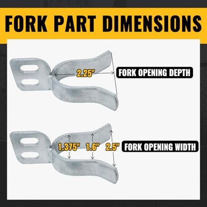 VIVIDA 1-3/8" Chain Link Fence Gate Hinge Kit, Chain Link Gate Hardware | Include 1-3/8" Fence Gate Hinge Kit, 1-3/8" Chain Link Gate Latch, Galvanized Steel - size: 1-3/8" × 1-3/8" (SILVER)