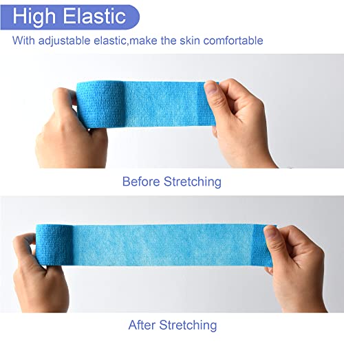 2 Inches Self Adhesive Bandage Wrap, 9 Pack, Light Blue - color: Light Blue, size: 2 Inch