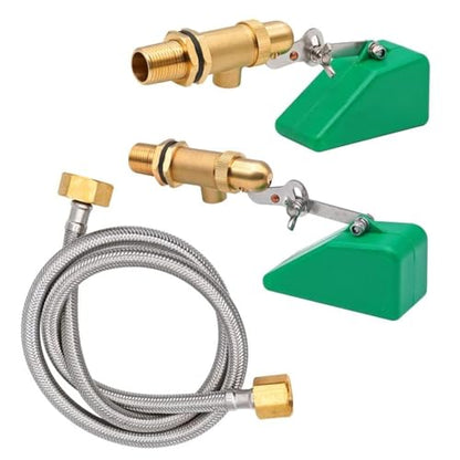 2pcs Brass Float Valve for Water Tank 1/2 Inch Automatic Fill Float Ball Valve for Livestock Trough Float Switch Adjustable Autofill Pool Fountain Filler Float Valve