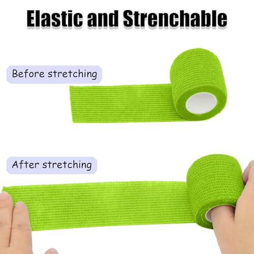 6 Pack Grass Green Self Adhesive Bandage Wrap 2 Inches x 5 Yards - color: Grass Green, size: 2 Inch