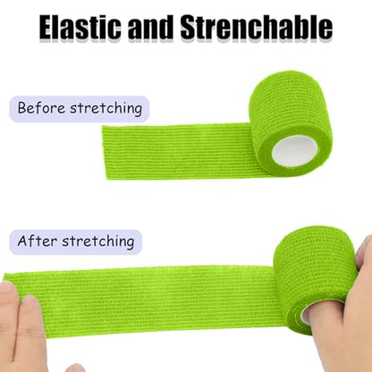 6 Pack Grass Green Self Adhesive Bandage Wrap 2 Inches x 5 Yards - color: Grass Green, size: 2 Inch